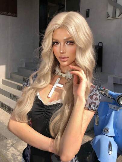 Forehead Lace 4 * 1, Forehead Lace Curly Wig, Blonde Curly Wig, 28 Feet Long, Natural And Realistic Wig For Daily Use.