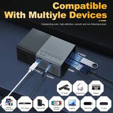 Mini proyector, proyector portátil pequeño. Adecuado para regalos, proyector de video, películas en interiores y juegos. Con control remoto. Compatible con teléfono inteligente, portátil, PC(J9-B) - por defecto - Ver 3