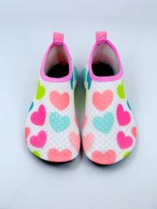 1 Pair Boys Black Dinosaur Rubber Anti-Slip Water Shoes For Beach, Soft Bottom Breathable Barefoot Shoes And Baby Walking Shoes - Pink - View 3