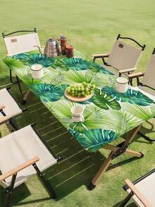 1pc Washable Outdoor Tablecloth With Elastic Edge, Rectangular Or Round Elastic Tablecloth - Polyester Fiber Rectangular Dining Table Cover, Suitable For Camping, Picnic, Garden Party - Vibrant Colors, Indoor And Outdoor Use, Machine Washable, Picnic Tablecloth | Dynamic Pattern Design | Elastic Edge Treatment - Multicolor - View 13