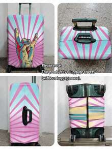 1pc Luggage Cover Suitcase Protective Sleeve, Multiple Sizes Available. Made Of Polyester Fiber, Scratch-Resistant & Wear-Resistant, Unisex. Ideal For Business Trips And Summer Vacations. Easy To Hand Wash And Detachable, A Must-Have Travel Accesso - Multicolor - View 12