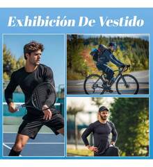 Tendencia3 Pack Playera Deportiva Para Hombre Compresión Manga Larga Negro Gris Oscuro Azul Oscuro Tejido Catiónico M Tejido CatiónicoCalidad premium - 1 - Ver 10