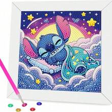 Disney Diamond Painting Kit, Includes Tools, Handmade DIY Relaxing Art Decor Gift, Suitable For Valentine's Day, Thanksgiving Gift (Contains Canvas, Diamonds, Tool Set And White Plastic Frame) - Multicolor - View 9
