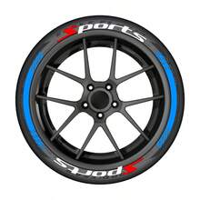 猪肚赛车轮胎字母贴纸装饰，增强轮胎灵活性，几何橡胶汽车轮胎字母贴纸，白色“SPORTS”带红色闪光，DIY跑车轮胎贴纸，PE材质PVC橡胶贴花 - A - 查看 11