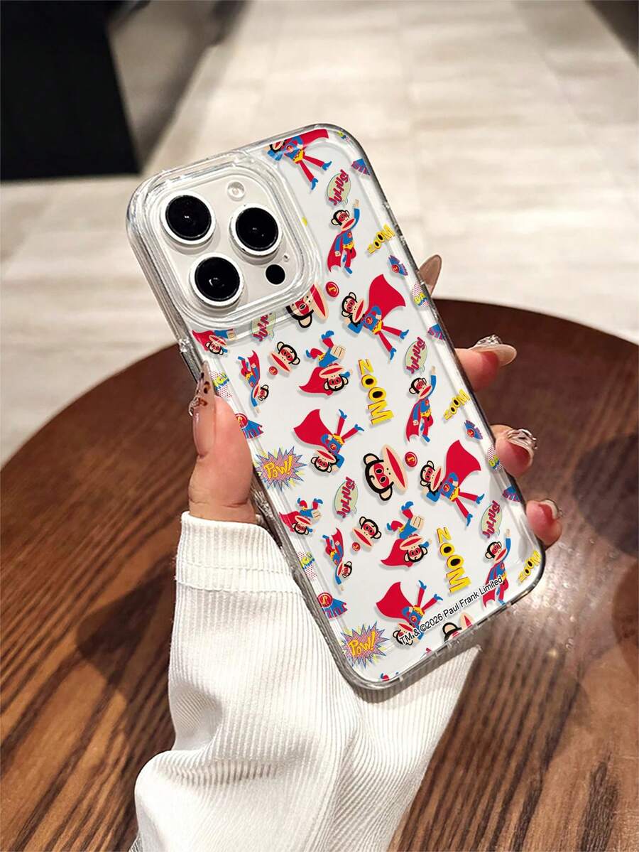 Ốp lưng điện thoại Paul Frank trong suốt, có bản quyền chính thức, bảo vệ toàn thân camera, họa tiết nhân vật khỉ siêu anh hùng, thiết kế mới, tương thích với iPhone 13/14/15/16/17 Pro Max. - Nhiều màu - Xem 1