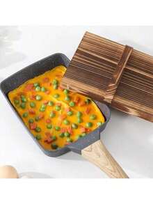 Japanese Non-Stick Frying Pan, Tamagoyaki Pan, Daily-Use Steak Pan, Multifunctional Egg Pan, Breakfast Omelette Pan, Rectangular Shatter-Resistant Pan For All Stoves. - 杏色 - 查看 5