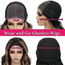 30 Inch 200% Density 13x4 Lace Front Wigs Human Blended Hair Ombre Highlight 1B/27 Body Wave Glueless 5x5 HD Transparent Lace Frontal Wigs For Women Pre Plucked Natural Hairline Blended Synthetic Cosplay Wigs Suitable For Halloween Or Parties - S1B/27 - View 8