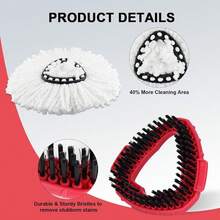 O-Cedar EasyWring Replaceable Mop Head Set - Washable & Durable, 5 Heads & 2 Handles, Ideal For Home & Office Floors - 2個拖把頭,1個底座,1個刷子和1個手柄 - 查看 9