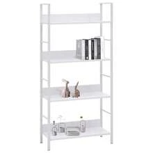 vidaXL Biblioteca 4 ebenex blanca 60x27,6x124,5 cm madera ingeniería - Blanco - Ver 2