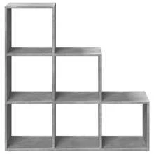vidaXL Estante separado de pieza de 3 ebenex gris beton 99x29x99 cm - Gris - Ver 5