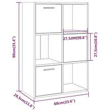 vidaXL Armario de almacenamiento Sonoma gris 60x29,5x90 cm - Gris - Ver 9