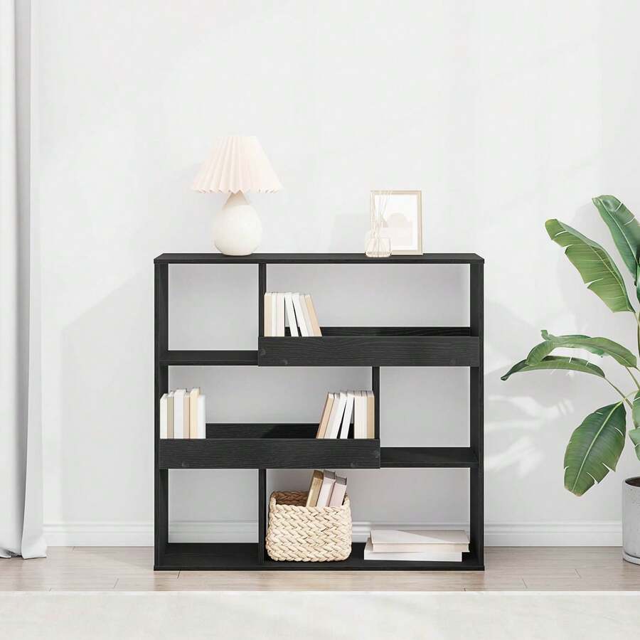 vidaXL Étagère à livres Chêne preto 100 x 33 x 94,5 cm - Preto - Ver 1