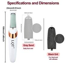 LQT Electric Callus Remover - USB Rechargeable - Painless Callus Removal, Detachable Grinding Head, USB Rechargeable Battery, Unisex, Professional Foot Care Tool (White/Pink) - White - View 4