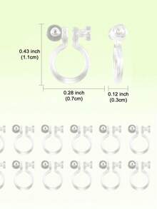 30个树脂夹式耳环配件，透明，11x7x3毫米 - 無色 - 查看 2