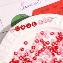 Yiwu Qiyou Accessories Co., LTD 500/200/100颗 7毫米 随机款式 粉色，情人节配色，适用于项链、手链等珠宝制作，珠子及珠子组合