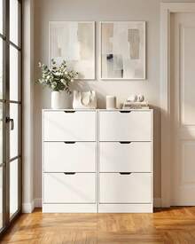 Shoe Cabinet With 3 Flip Drawers, Slim Wooden Shoe Storage Organizer For Entryway, Hallway & Living Room, Space-Saving Hidden Shoe Rack With Adjustable Shelves, Modern Entryway Furniture - 白色 - 查看 10