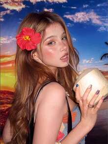 2 piezas/1 pieza Pinzas para el cabello de mujer con flores de hibisco de perlas falsas, elegantes ganchos de unicolor minimalistas, adecuados para uso diario, casual, fiesta, playa, vacaciones, peinado, lavado, maquillaje, accesorios de moda, primavera/verano, pasador de cabello, barrettes - Multicolor - Ver 2