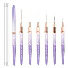 Nail Art Liner Brushes, 6Pcs Painting Nail Art Brush Set Nail Dotting Drawing Tool For Long Lines, Thin Details, Fine Drawing - Multicolor - View 9
