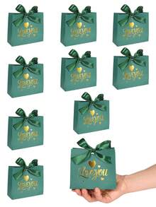 10PCS/1PC/Small Bowknot Gift Box [Including Ribbon] Valentine's Day Gift Box, Packaging Box, Packaging Bag, Can Hold Small Items, For Lovers, For Friends, Suitable For Valentine's Day, Birthdays, Party Gift Boxes