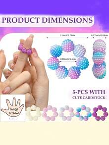 5pcs Sensory Fidget Rings - Designed To Relieve Anxiety And Stress. Adjustable Rings, Multi-Color Gradient. Suitable For Adults, Finger Massager - Different Textured Spiky Beads Stress Relief Rings, Suitable For Home, Outdoor, School, Office, Travel And Other Scenarios - Great Gift For Various Occasions - Multicolor - View 10