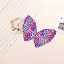 Décoration de sac à dos en forme d'aile de papillon, costume d'aile d'insecte pour fête d'anniversaire, accessoire de scène en forme d'aile, costume de cosplay en aile de papillon coloré - Multicolore - Voir 3