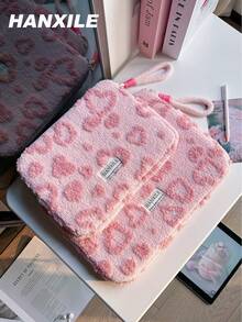 1pc Korean Cute Macaron Heart Lamb Plush Tablet Sleeve, 11/13/15 Inch Laptop Bag, Shock-Proof Laptop Sleeve, Women Protective Case - Multicolor - View 11