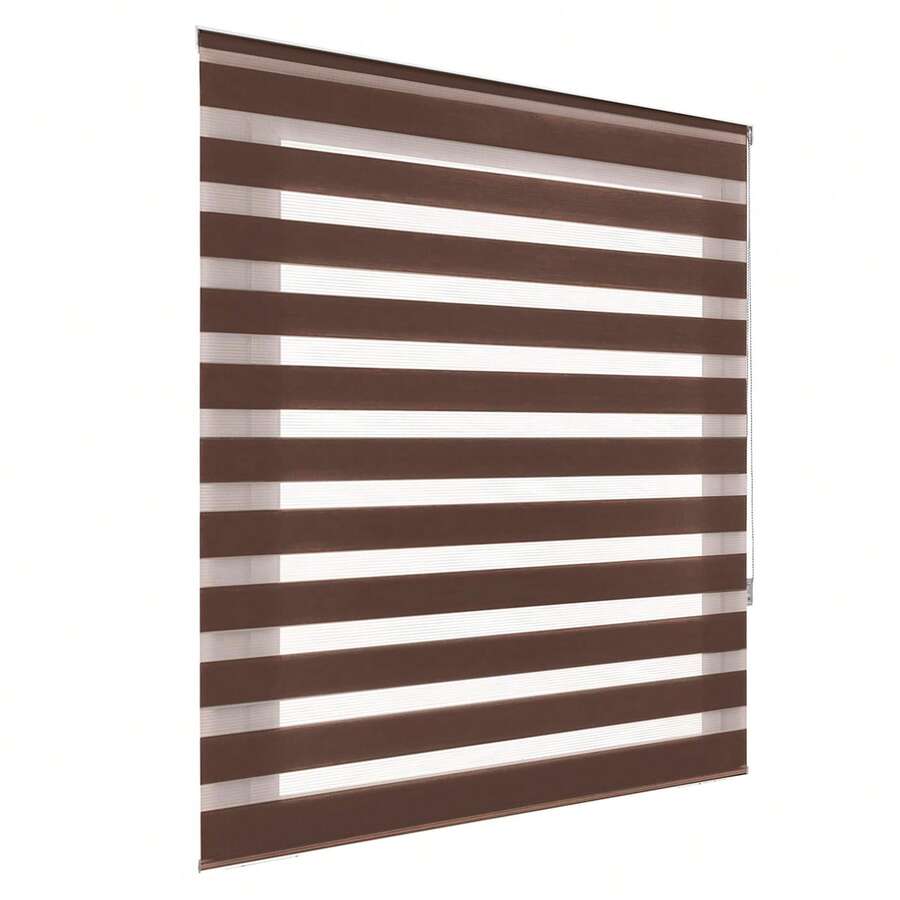 Mercury Textil Double Layer Day And Night Roller Blind, Window Roller Shade Combining Plain And Blackout Fabric, Childproof System. Available In White/Black/Grey/Yellow/Brown ✅Free 24/48h Delivery To Mainland Spain✅ Fast Delivery - Brown - View 1