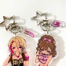 1个原装亚克力钥匙扣吊坠，可爱卡通西瓜挂件，适合搭配泳装，Y2K复古风，休闲、派对、上学等场合，送给女朋友的礼物