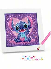 Disney Diamond Painting Kit, Includes Tools, Handmade DIY Relaxing Art Decor Gift, Suitable For Valentine's Day, Thanksgiving Gift (Contains Canvas, Diamonds, Tool Set And White Plastic Frame) - Multicolor - View 2