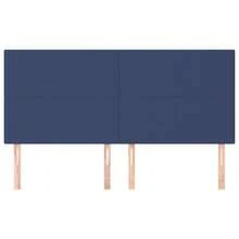 vidaXL Tête de lit Bleu 160x5x118/128 cm Tissu - Bleu azur - Voir 3