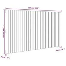 vidaXL Tête de lit murale Gris 204x3x110 cm Bois massif de pin - Grigio - Visualizzare 8