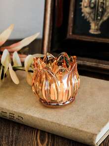 郁金香玻璃杯。轻巧浪漫的烛光杯。香氛蜡烛架。蜡烛杯。节日装饰圣诞礼物 - 彩色 - 查看 15