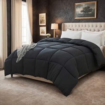 Black Stitching, High-End And Thick, Wrapped In Luxurious Skin Friendly Cloud Like Feel, Comfortable, Breathable And Warm, Suitable For Home Use All Year Round, Can Be Used In Hotels (1 Piece)