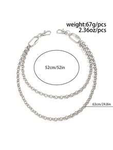 1 件时尚多层水钻链腰链，男士个性化身体链，用于裤子装饰