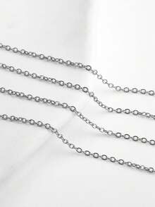 Stainless Steel Jewelry Making Chains, 10 Meters, Bulk Supply For DIY Bracelets Necklaces Crafting, Silver Tone Basic O Round Chain Links - Silver - View 5