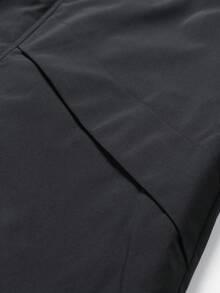 Plus Size Men's Lightweight Zip-Up Hooded Jacket, Casual Outdoor Spring/Autumn - الأسود - مشاهدة 6