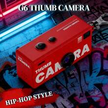 G6 Ultra-Portable HD Mini Digital Camera With Interchangeable Lens And Manual Mode - Effortless Mobile Upload For Vlogging, Travel, Parties, And Student Life (HIP-HOP STYLE RED) - Mini Keychain Camera, Thumb Camera, 1080P FHD Retro Digital Camera, Compact Vintage Micro Cameras - Perfect Birthday Gifts - Đỏ - Xem 2