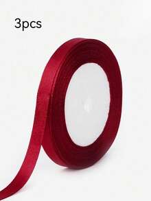 1 Roll 2cm Wide Satin Ribbon, For Making Hair Bows, Cake & Baking Decorations, Valentine's Day & Christmas Gift Wrapping - Red - View 11