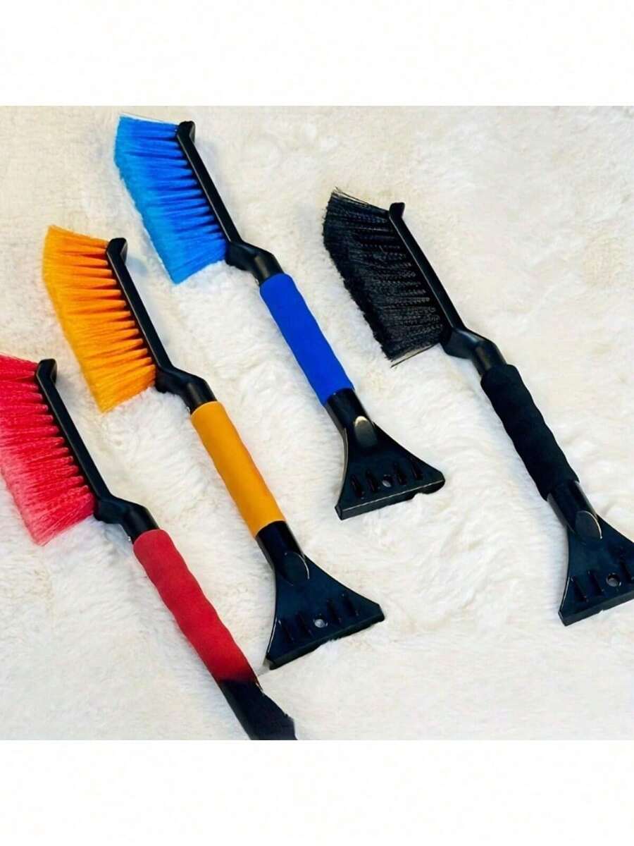1pc Durable Plastic Car Snow Brush And Ice Shovel - Essential Exterior Accessories For Driving, Car Snow Shovel, Car Windshield Ice Shovel, Winter Car Accessories, Retractable Car Snow Brush, Car Snow Removal Brush Suitable For Most Cars/SUV, Trucks, And Other Vehicles. - A - View 1