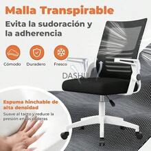 Office Chair, Asiento Acolchado y Base con Ruedas - Silla de Oficina Ergonómica con Respaldo de Malla Transpirable,Silla para Escritorio de Alta Calidad en Blanco y Negro - por defecto - Ver 5
