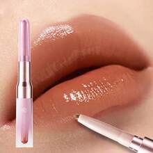 1支二合一双头唇彩唇线笔，高品质唇线笔，镜面妆效持久哑光液体唇膏，防晕染，不沾杯，日常唇妆 - 彩色 - 查看 3
