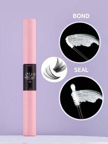 1pc Eyelash Bond And Seal Waterproof 2 In 1 Cluster Eyelash Glue 5ml, Suitable For Eyelash Clusters Eyelash Extension Glue, Long-Lasting Strong Hold, 48-72 Hours Individual Eyelash Glue Non-Irritating Waterproof Latex-Free, Suitable For Home Use DIY False Eyelashes (Transparent Bonding And Transparent Seal) - Black - View 3
