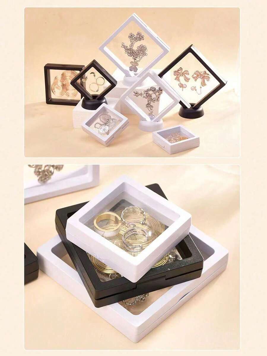 10pcs/1pc Clear Membrane Box Earring Jewelry Storage Box, Portable Anti-Oxidation PE Membrane Earring Clip Necklace Gift Box, Anti-Dust Oxidation-Proof Jewelry Box, PE Membrane Jewelry Storage Box For Rings, Earrings, Bracelets, Necklaces: Portable Earring Rings Necklace Anti-Oxidation Small Elegant Jewelry Hanging Display Box - White - View 1