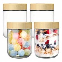 Tendencia4 Pzs Recipientes De Avena Overnight Vidrio Mason Jar 16 OzCalidad premium - Blanco - Ver 1