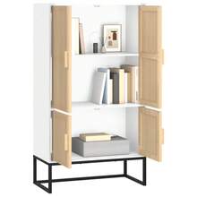 vidaXL Buffet haut blanc 70x35x125 cm bois d'ingénierie - Blanc - Voir 3