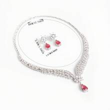 3件套，红/银/绿/多色可选，时尚/奢华，女士珠宝，女士项链，女士配饰，女士珠宝套装，钻石项链，镶嵌立方氧化锆，水滴形，女士耳环，女士项链，立方氧化锆项链，适合女士/新娘/伴娘，婚礼/宴会/派对佩戴，女士时尚珠宝，女士珠宝套装，配饰套装，礼品 - 首飾套裝 - 查看 6