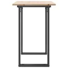 vidaXL Tavolo da mangiatoia quadro in O 100x50x75 cm in legno di pin massiccio d'acciaio - Castano - Visualizzare 5