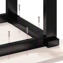 vidaXL Tavolo da mangiatoia quadro in O 100x50x75 cm in legno di pin massiccio d'acciaio - Castano - Visualizzare 8