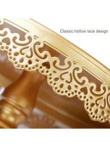 1 pieza Soporte redondo dorado para pastel, bandeja de postre con decoración elegante de encaje, adecuado para bodas, cumpleaños, fiestas, celebraciones, exhibición de pasteles - Multicolor - Ver 7