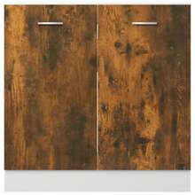 vidaXL Meuble sous évier "Lyon" Chêne fumé 80 x 46 x 81,5 cm Bois d'ingénierie - Tabac - Voir 5